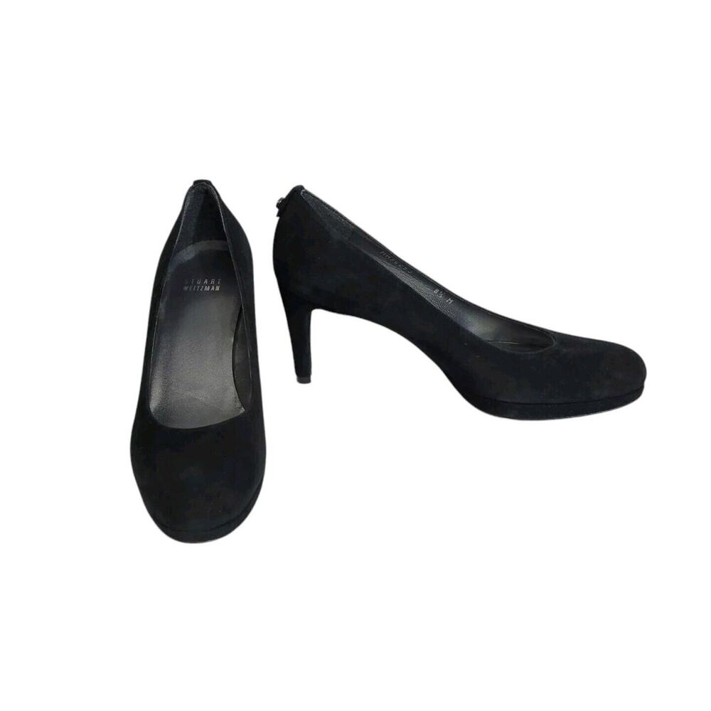 Stuart Weitzman Black Suede Almond Toe High Heel Pumps Size 8.5M